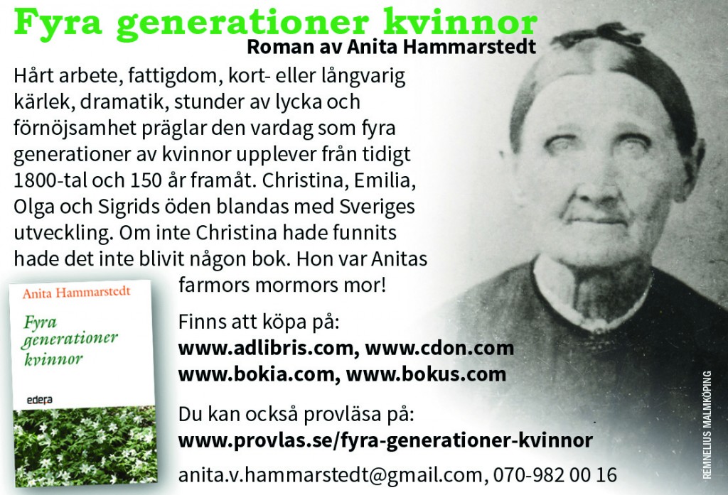 Fyra generationer kvinnor Författare Anita Hammarstedt  Recensioner